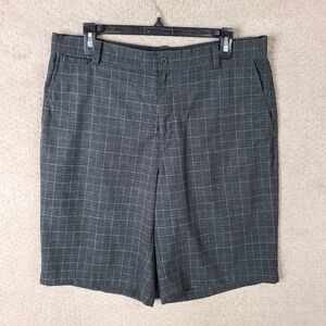 Nike Golf Shorts Mens 34 Gray Plaid Tour Performance Dri-Fit Athletic Chino
